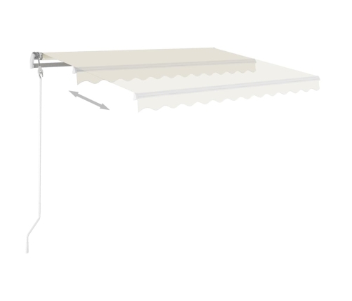 Toldo automático con LED y sensor de viento crema 350x250 cm