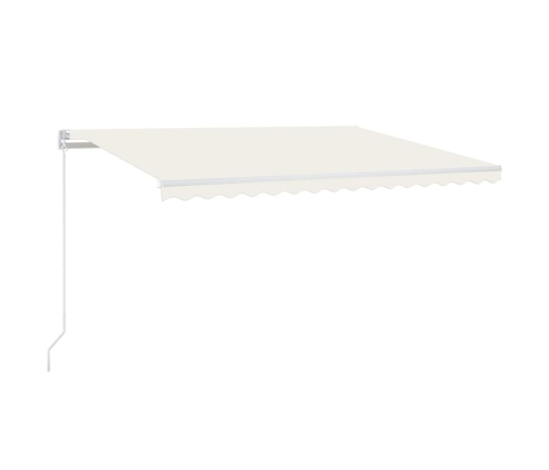 Toldo retráctil manual con LED crema 400x300 cm