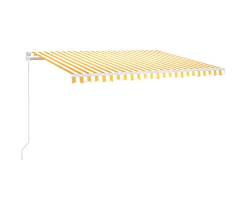 Toldo retráctil manual con LED amarillo y blanco 400x300 cm