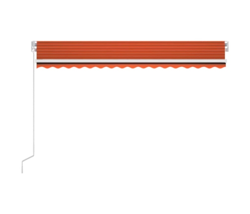 Toldo retráctil manual con LED naranja y marrón 400x300 cm