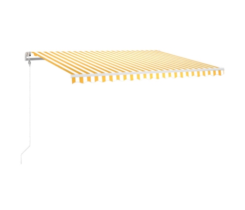 Toldo automático LED sensor de viento amarillo blanco 400x300cm