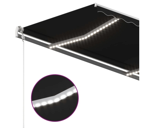 Toldo automático con LED sensor de viento antracita 400x300 cm