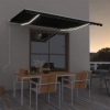 Toldo automático con LED sensor de viento antracita 400x300 cm