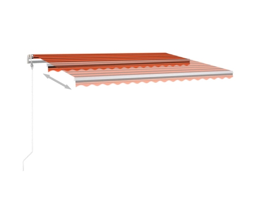 Toldo automático LED sensor de viento naranja marrón 400x300 cm