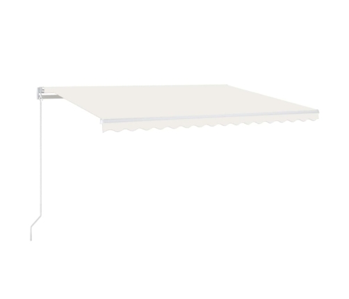 Toldo retráctil manual con LED crema 450x300 cm