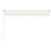Toldo retráctil manual con LED crema 450x300 cm