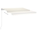 Toldo retráctil manual con LED crema 450x300 cm