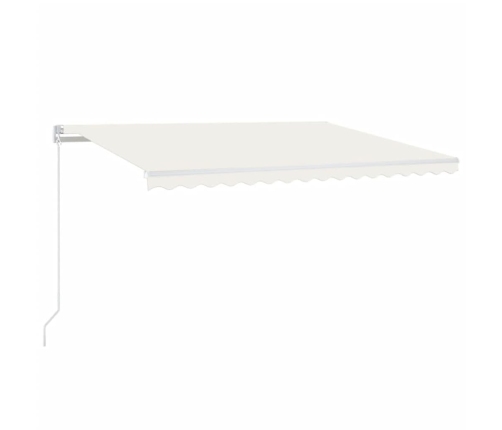 Toldo automático con LED y sensor de viento crema 450x300 cm