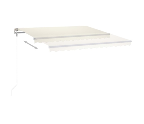 Toldo automático con LED y sensor de viento crema 450x300 cm