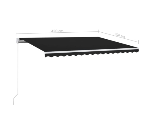 Toldo automático con LED y sensor de viento antracita 450x300cm