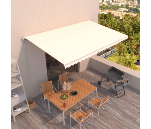 Toldo retráctil manual color crema 500x300 cm