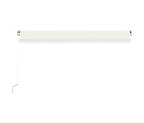 Toldo retráctil manual con luz LED crema 500x300 cm