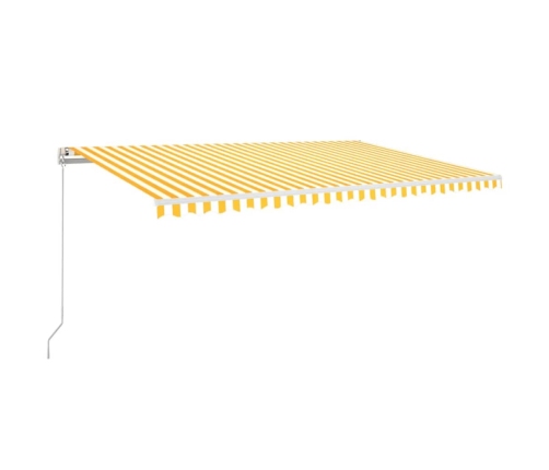 Toldo retráctil manual con luz LED amarillo y blanco 500x300 cm