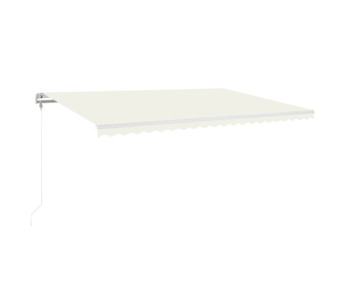 Toldo automático con LED y sensor de viento crema 500x300 cm