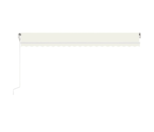 Toldo automático con LED y sensor de viento crema 500x300 cm