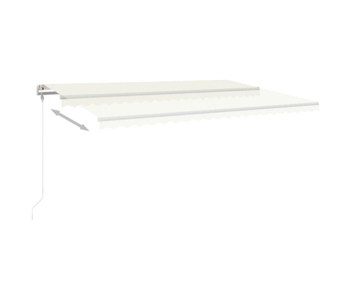 Toldo automático con LED y sensor de viento crema 500x300 cm