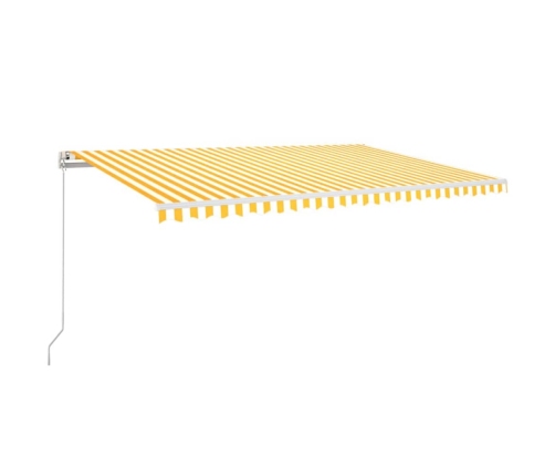 Toldo automático LED sensor de viento amarillo/blanco 500x300cm