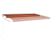 Toldo automático LED sensor de viento naranja/marrón 500x300 cm