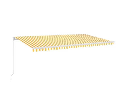 Toldo retráctil manual con luz LED amarillo y blanco 600x300 cm