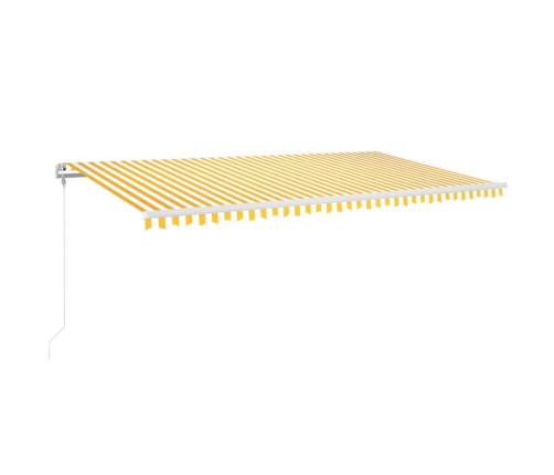 Toldo automático LED sensor de viento amarillo blanco 600x300cm