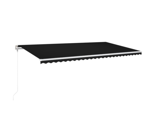 Toldo automático LED sensor de viento gris antracita 600x300 cm