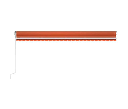 Toldo automático LED sensor de viento naranja marrón 600x300 cm