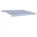 Toldo automático retráctil azul y blanco 400x350 cm