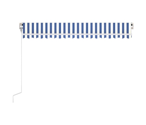 Toldo automático retráctil azul y blanco 400x350 cm