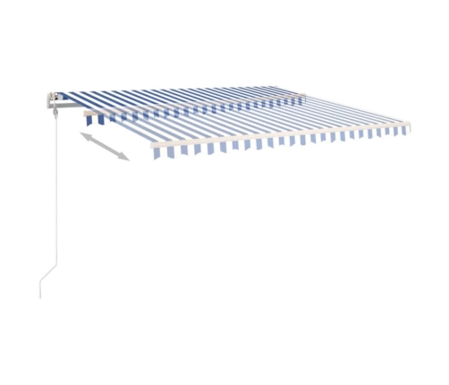 Toldo automático retráctil azul y blanco 400x350 cm