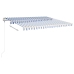 Toldo automático retráctil azul y blanco 400x350 cm