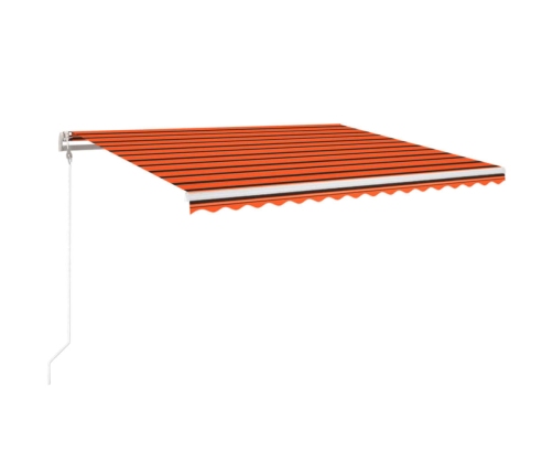 Toldo retráctil manual naranja y marrón 400x350 cm