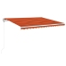 Toldo retráctil manual naranja y marrón 400x350 cm