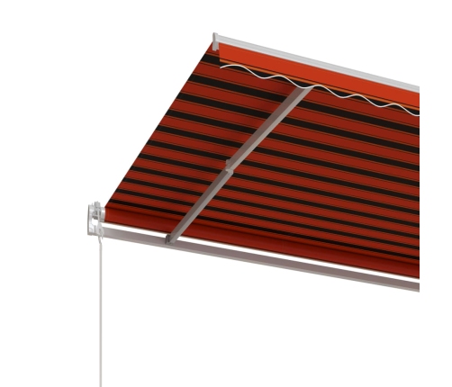 Toldo retráctil manual naranja y marrón 400x350 cm