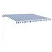 Toldo automático LED sensor de viento azul y blanco 400x350 cm