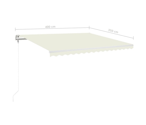 Toldo automático con LED y sensor de viento crema 400x350 cm