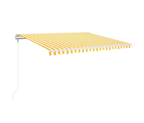 Toldo automático LED sensor de viento amarillo blanco 400x350cm