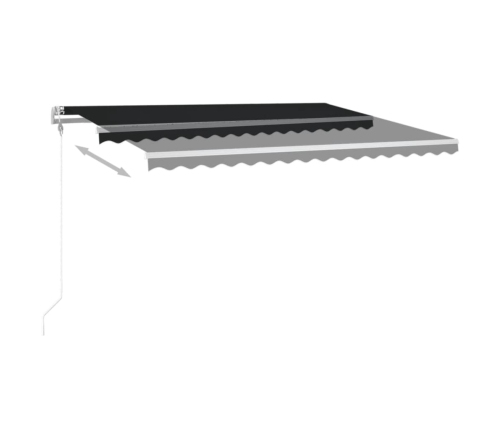 Toldo automático LED sensor de viento gris antracita 400x350 cm