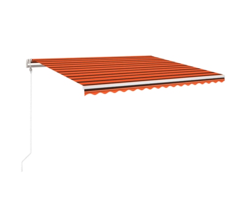 Toldo automático LED sensor de viento naranja marrón 400x350 cm