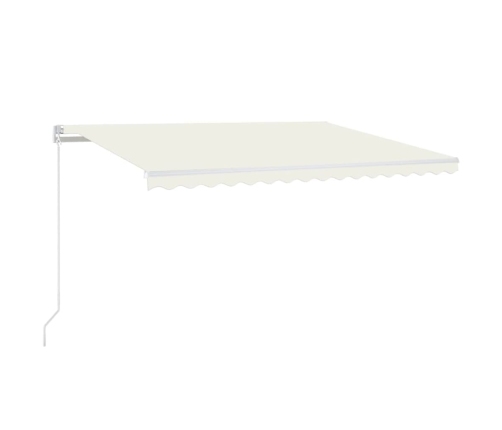 Toldo retráctil manual con LED crema 450x350 cm