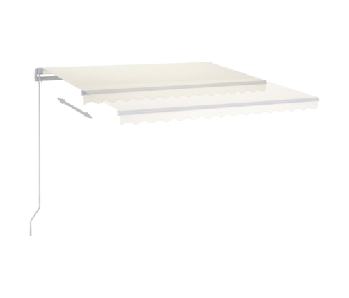 Toldo retráctil manual con LED crema 450x350 cm