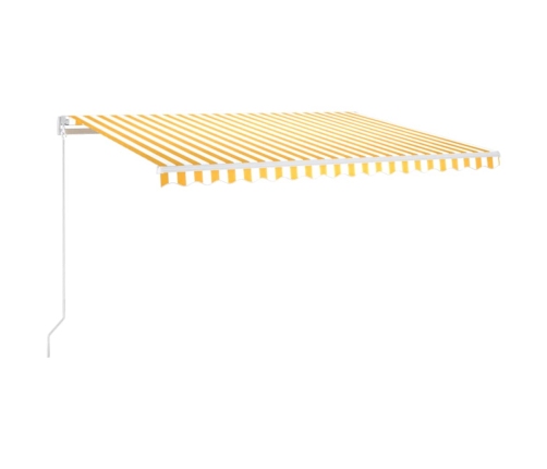 Toldo manual retráctil con LED amarillo y blanco 450x350 cm