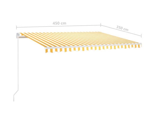 Toldo manual retráctil con LED amarillo y blanco 450x350 cm