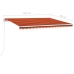 Toldo manual retráctil con LED naranja y marrón 450x350 cm