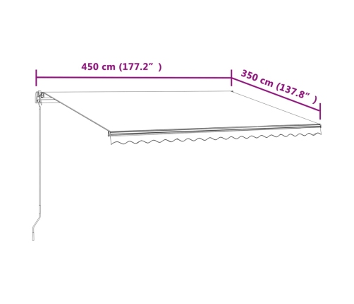 Toldo retráctil automático gris antracita 450x350 cm