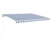 Toldo automático LED sensor de viento azul y blanco 450x350 cm