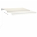 Toldo automático con LED sensor de viento crema 450x350 cm