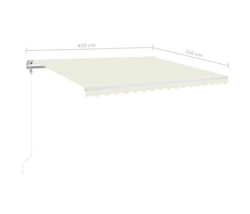 Toldo automático con LED sensor de viento crema 450x350 cm