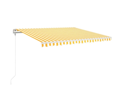 Toldo automático LED sensor de viento amarillo blanco 450x350cm