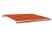 Toldo automático LED sensor de viento naranja marrón 450x350 cm