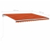 Toldo automático LED sensor de viento naranja marrón 450x350 cm